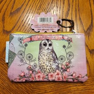 Papaya Owl Coin Purse - Pink and Green